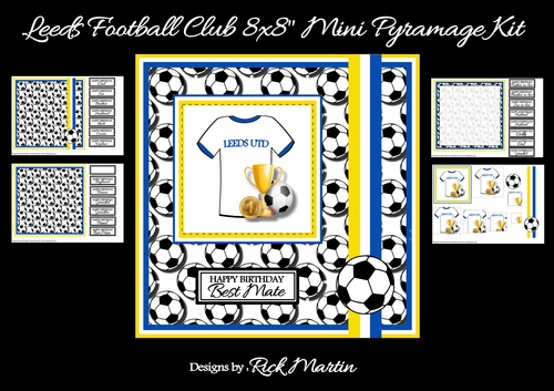 8x8 Leeds Football Club Mini Pyramage Kit - x4 A4 Sheets 