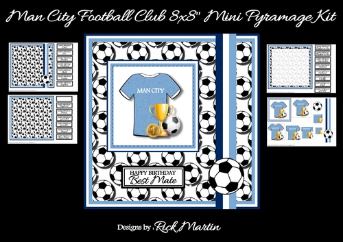 8x8 Man City Football Club Mini Pyramage Kit - x4 A4 Sheets 