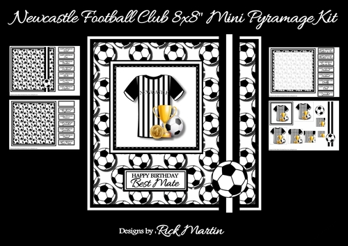 8x8 Newcastle Football Club Mini Pyramage Kit - x4 A4 Sheets 