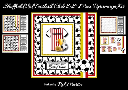 8x8 Sheffield Utd Football Club Mini Pyramage Kit - x4 A4 Sheets 
