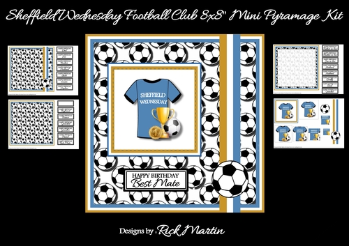 8x8 Sheffield Wednesday Football Club Mini Pyramage Kit - x4 A4 Sheets 