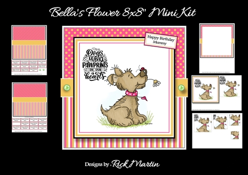 8x8 Bellas Flower Mini Kit - x5 A5 Sheets 