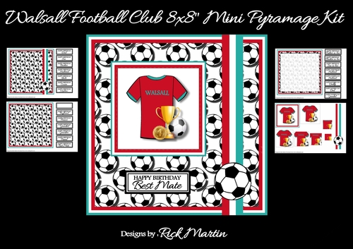 8x8 Walsall Football Club Mini Pyramage Kit - x4 A4 Sheets 