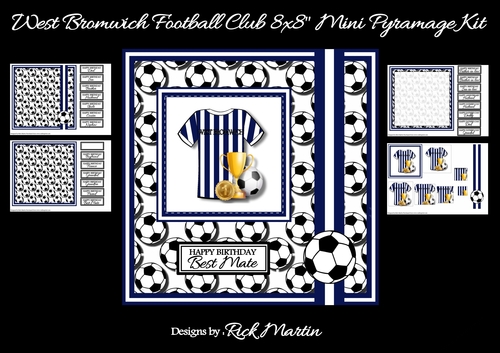 8x8 West Bromwich Football Club Mini Pyramage Kit - x4 A4 Sheets 