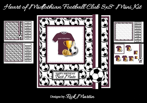 8x8 Heart of Midlothian Football Club Mini Pyramage Kit - x4 A4 Sheets 
