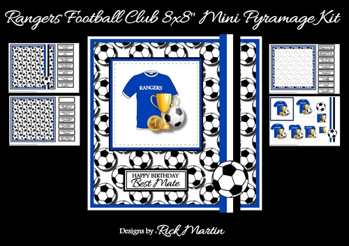 8x8 Rangers Football Club Mini Pyramage Kit - x4 A4 Sheets 