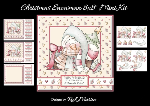 8x8 Christmas Snowman Mini Decoupage Kit 