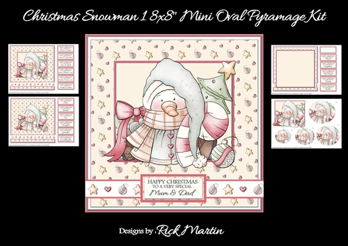 8x8 Christmas Snowman Mini Oval Pyramage Kit 