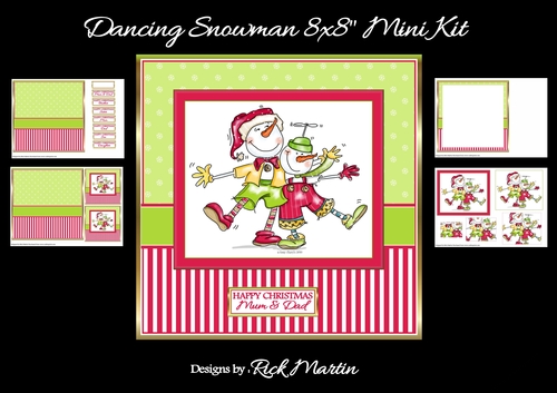 8x8 Dancing Snowman Mini Kit - x4 A4 Sheets 