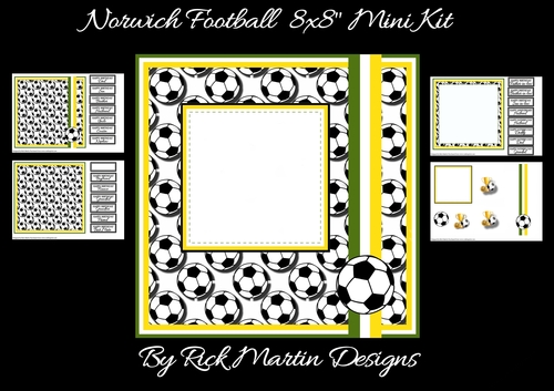 8x8 Norwich City Football Mini Kit without Badge - x4 A4 sheets 