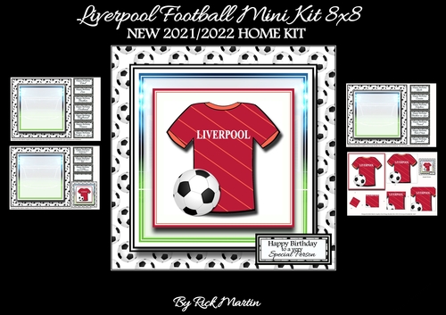 8x8 NEW HOME KIT Liverpool Football Mini Pyramage Kit - x4 A4 sheets 