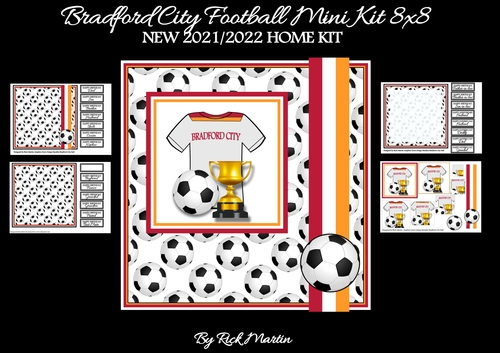 8x8 Bradford City Football Club Mini Pyramage Kit - x4 A4 Sheets 