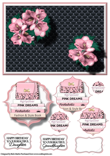A5 Pinkaholic 1B Pyramid Stacker Card Front - No ribbon 
