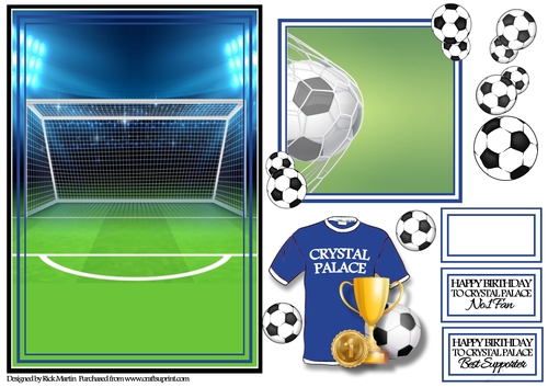 A5 CRYSTAL PALACE Card Front with Toppers, sentiments and decoupage  