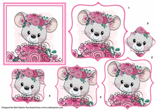 12x12cm Mice & Fancy 1 Rectangle Pyramage Design Sheet 