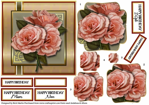 6x6 Anniversary Roses Pyramage Design Sheet 2