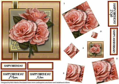 6x6 Anniversary Roses Pyramage Design Sheet 3
