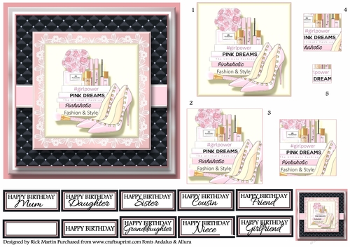 6x6 Pinkaholic 1 Card Front- Design Sheet 4