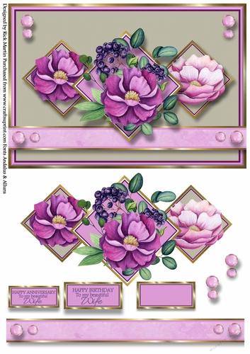 A5 Pale Wood Anniversary Flowers 