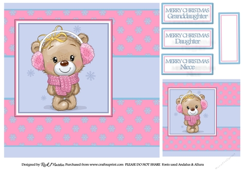 8x8 All wrapped up warm Card Front, Gift Tag & sentiments 