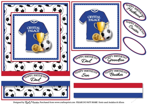 A5 Crystal Palace Card Front with Sentiments 