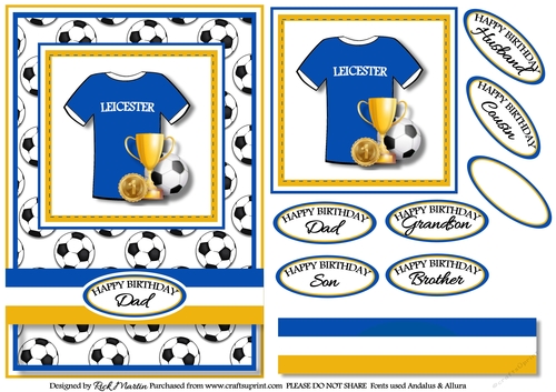 A5 Leicester Card Front with Sentiments 
