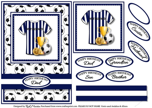 A5 West Bromwich Card Front with Sentiments 
