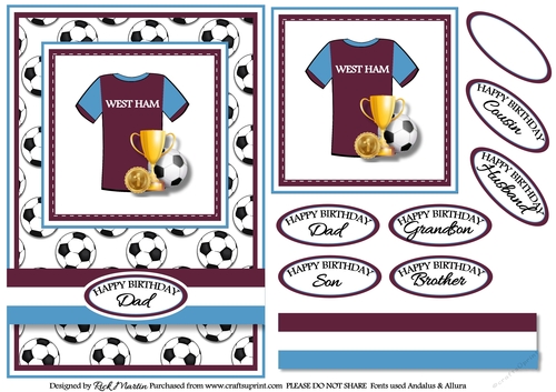 A5 Westham Card Front with Sentiments 