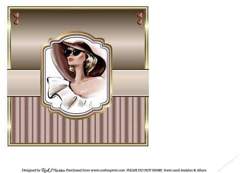 7x7 Lady in Hat Insert for Left Handside to compliment Design 