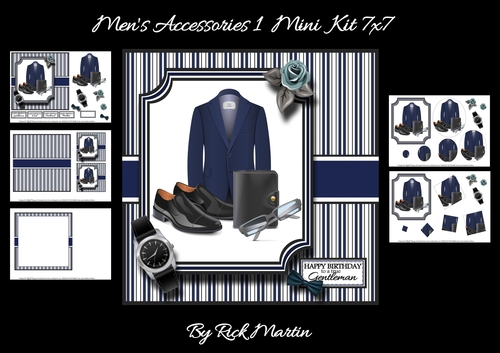 7x7 Male Accessories 1 Mini Kit - x5 A4 sheets 