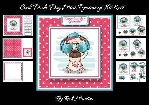 8x8 Cool Dude Dog Mini Kit - x6 A4 Sheets 