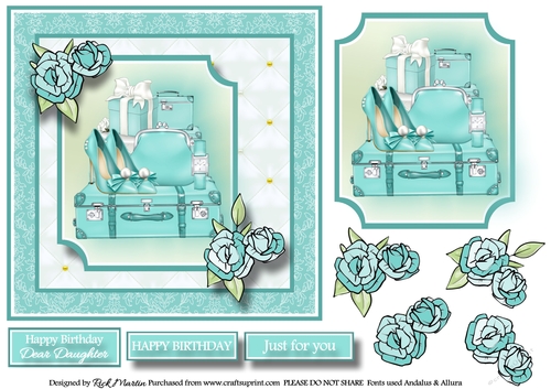 7x7 A Ladies favourite passion Card Front, Topper & Sentiments