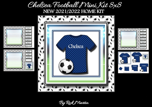 8x8 NEW HOME KIT Chelsea Football Mini Pyramage Kit - x4 A4 sheets 