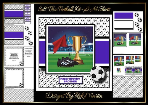 Blue Football Kit – x9 A4 Sheets 