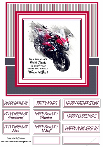 8x8 Card Front -with male sentiments 