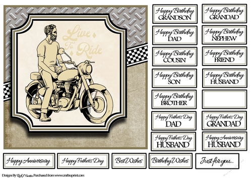 7X7 Male Accessories Card Front with mixed sentiments