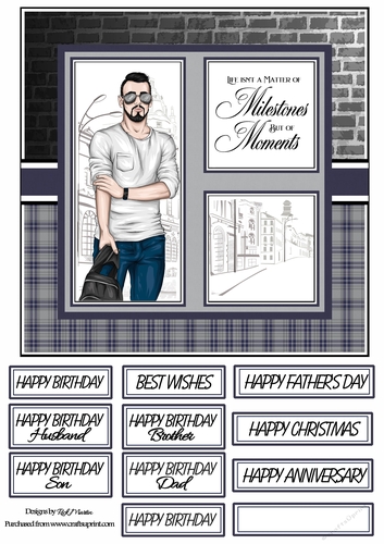 8X8 Life isnt milestones Card Front with sentiments 
