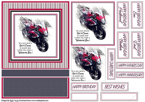 A5 Cool & Classic Card Front with Toppers and sentiments 