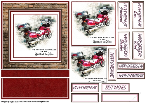 A5 Its not how many miles  Card Front with Toppers and sentiments 