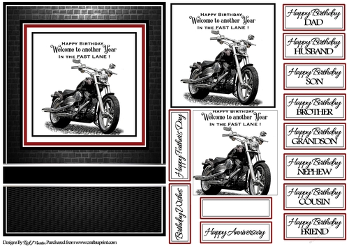 A5 Life in the fast lane Card Front with toppers and sentiments 
