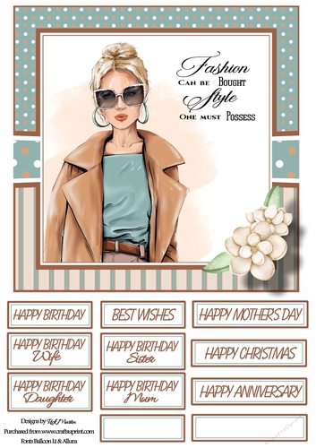 8x8 I posses style Card Front with sentiments 