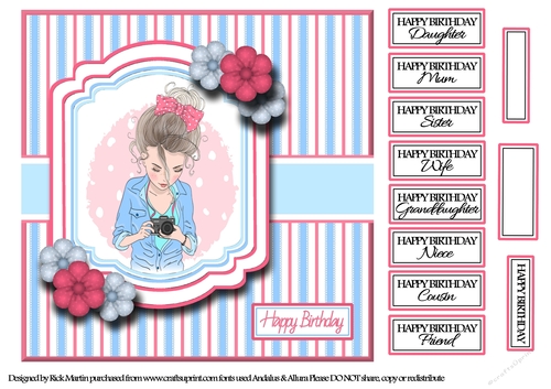 8x8 Picture Perfect Card Front with sentiments 