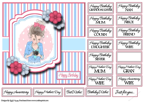 7x7 Picture Perfect Card Front with sentiments 