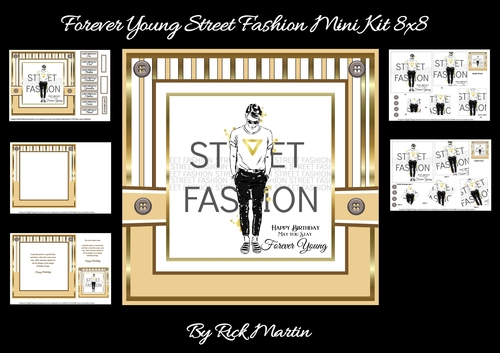 8x8 Forever Young Street Fashion Mini Kit - x5 A4 sheets 
