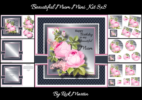 8x8 Beautiful Mum Mini Kit - x6 A4 sheets  