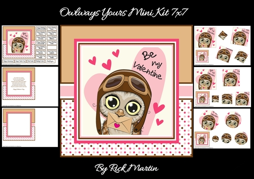 7x7 Owlways Yours Mini Kit - x6 A4 Sheets 