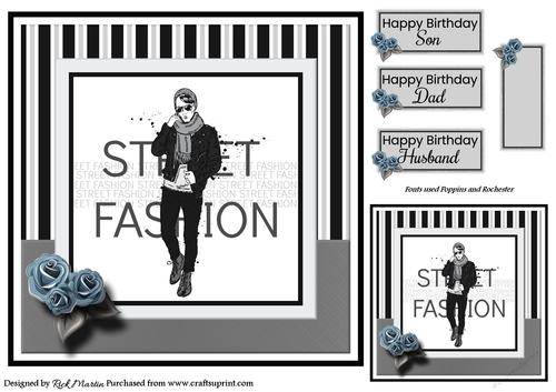 8x8 Street Fashion 2 Card Front with Gift Tag and sentiments