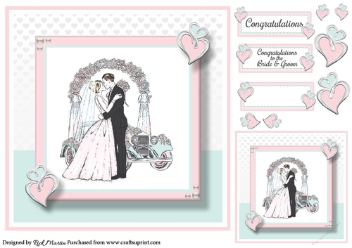 8x8 Wedding Arch 1 Card Front with Gift Tag & Sentiments 