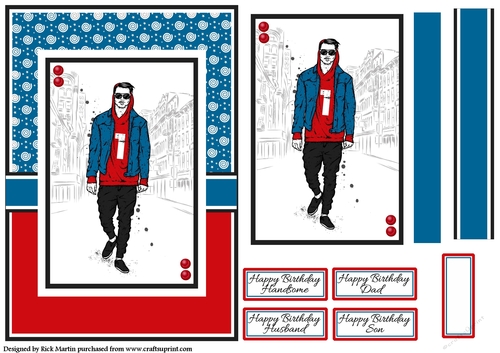 A5 Teenage Icon Card Front Topper and sentments 