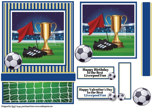A5 Everton Premier League Card Front Topper and sentiments 
